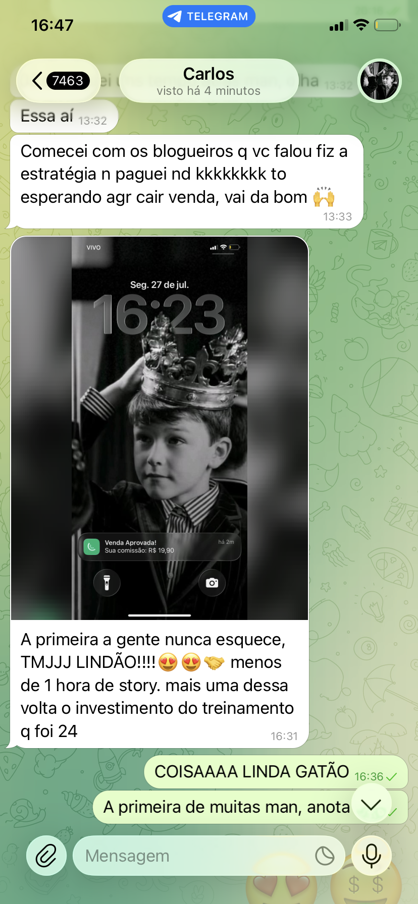 Primeira venda aprovada em menos de 1 hora de story