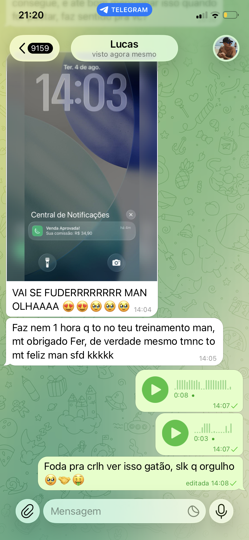 Venda aprovada em menos de 1 hora dentro do treinamento